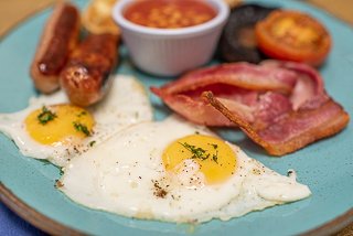 Full English breakfast at Seventh Wave